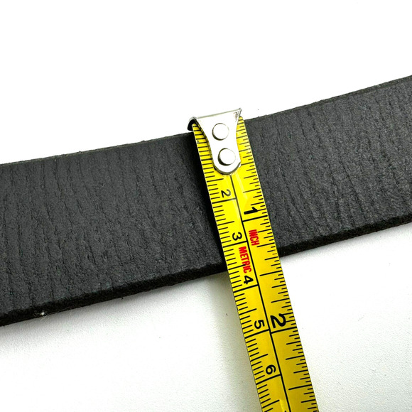 INC | NWT Men's Large 38-40 Black Genuine Leather Western Silver Buckle Belt NEW - Picture 4 of 5